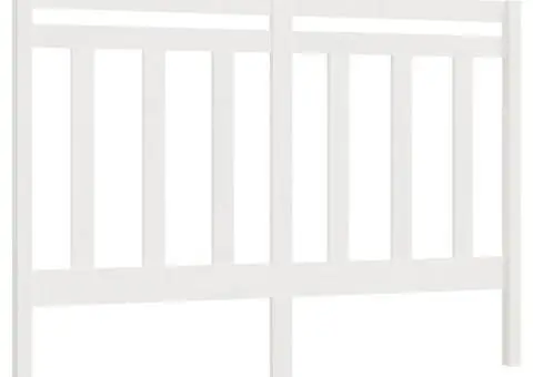 Tăblie de pat, alb, 126x4x100 cm, lemn masiv de pin - 2/5