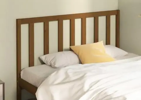 Tăblie de pat, maro miere, 146x4x100 cm, lemn masiv de pin - 1/5