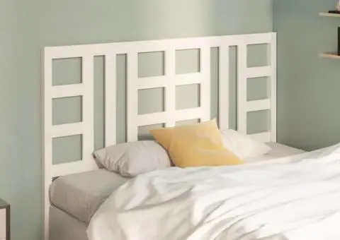 Tăblie de pat, alb, 166x4x100 cm, lemn masiv de pin - 3/5