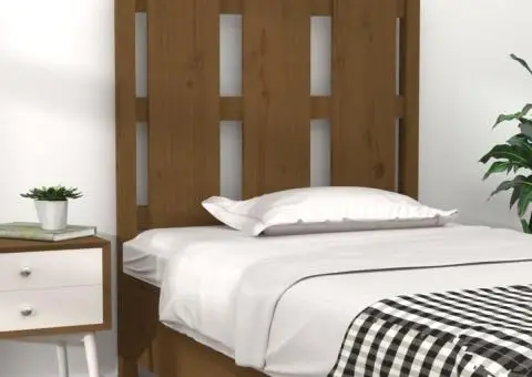 Tăblie de pat, maro miere, 80,5x4x100 cm, lemn masiv de pin - 1/5