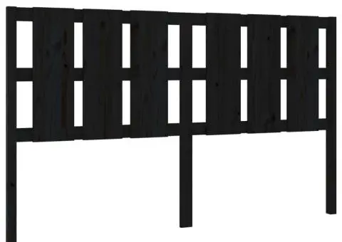 Tăblie de pat, negru, 165,5x4x100 cm, lemn masiv de pin - 2/5