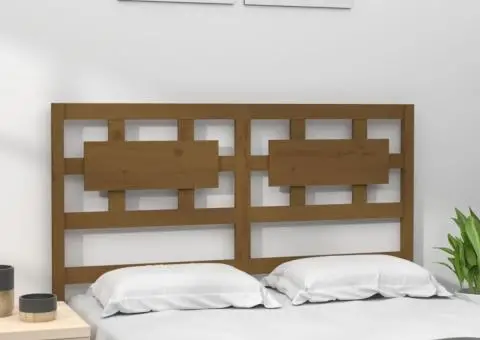 Tăblie de pat, maro miere, 125,5x4x100 cm, lemn masiv de pin - 3/5