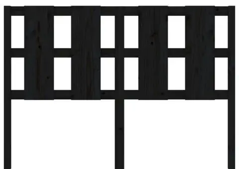 Tăblie de pat, negru, 140,5x4x100 cm, lemn masiv de pin - 4/5