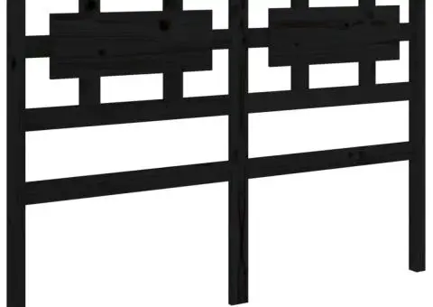 Tăblie de pat, negru, 185,5x4x100 cm, lemn masiv de pin - 2/5