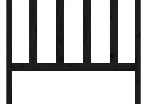 Tăblie de pat, negru, 106x4x100 cm, lemn masiv de pin - 4/5
