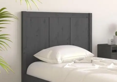 Tăblie de pat, gri, 80,5x4x100 cm, lemn masiv de pin - 3/5