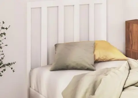 Tăblie de pat, alb, 96x4x100 cm, lemn masiv de pin - 3/5