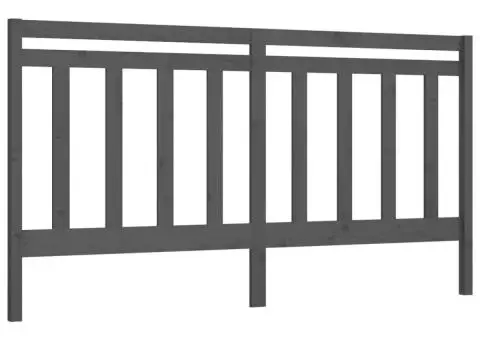 Tăblie de pat, gri, 186x4x100 cm, lemn masiv de pin - 2/5