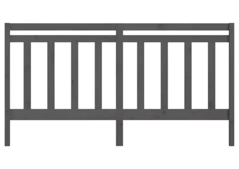 Tăblie de pat, gri, 186x4x100 cm, lemn masiv de pin - 4/5