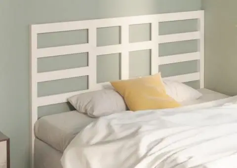 Tăblie de pat, alb, 141x4x104 cm, lemn masiv de pin - 3/5