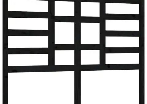 Tăblie de pat, negru, 126x4x104 cm, lemn masiv de pin - 2/5