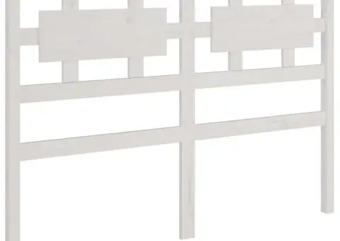 Tăblie de pat, alb, 125,5x4x100 cm, lemn masiv de pin - 2/5