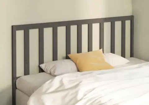 Tăblie de pat, gri, 186x4x100 cm, lemn masiv de pin - 3/5