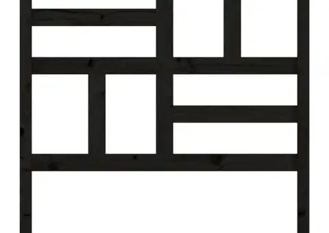 Tăblie de pat, negru, 96x4x104 cm, lemn masiv de pin - 4/5