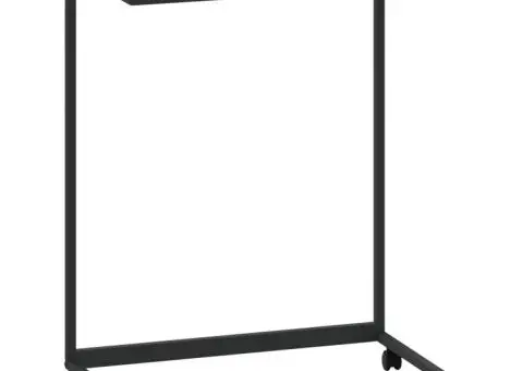 Masă laterală cu roți, negru, 55x35x70 cm, lemn prelucrat - 2/5