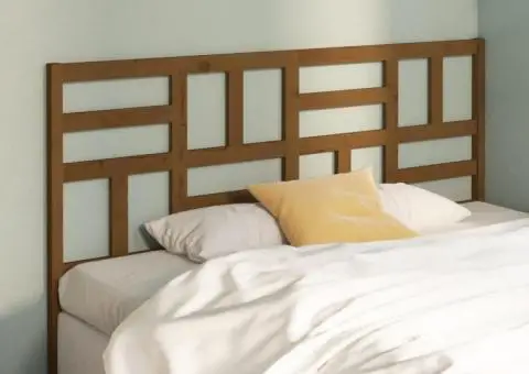 Tăblie de pat, maro miere, 206x4x104 cm, lemn masiv de pin - 1/5