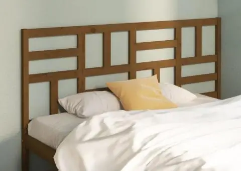 Tăblie de pat, maro miere, 206x4x104 cm, lemn masiv de pin - 3/5