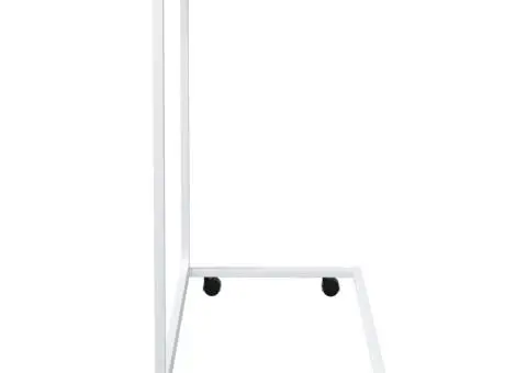 Măsuță laterală cu roți, alb, 55x35x70 cm, lemn prelucrat - 4/5