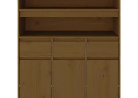 Dulap înalt, maro miere, 89x40x116,5 cm, lemn masiv de pin - 3/5