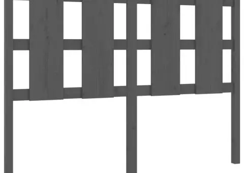 Tăblie de pat, gri, 125,5x4x100 cm, lemn masiv de pin - 2/5