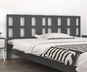 vidaXL Tăblie de pat, gri, 205,5x4x100 cm, lemn masiv de pin