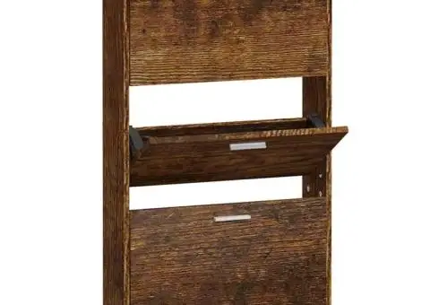 Pantofar, stejar fumuriu, 59x17x108 cm, lemn compozit - 2/5