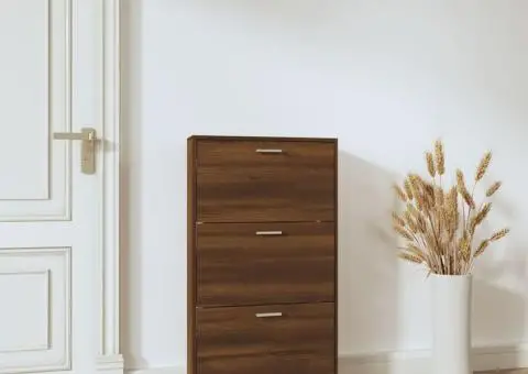 Pantofar, stejar maro, 59x17x108 cm, lemn compozit - 3/5