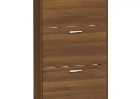 Pantofar, stejar maro, 59x17x108 cm, lemn compozit - 5/5