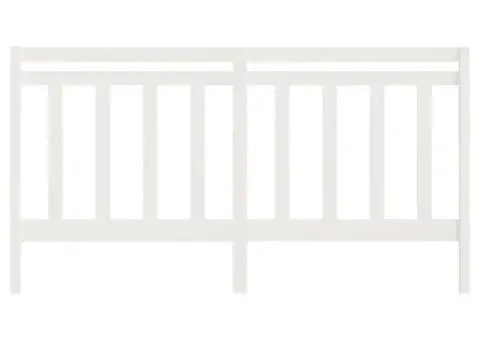 Tăblie de pat, alb, 206x4x100 cm, lemn masiv de pin - 4/5