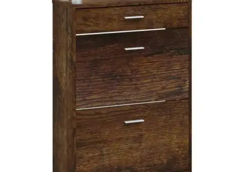 Pantofar, stejar fumuriu, 63x24x104 cm, lemn prelucrat - 5/5