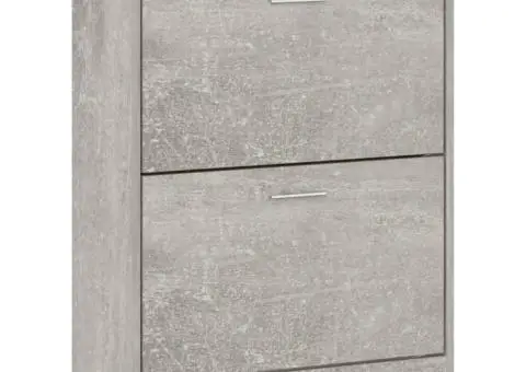 Pantofar, gri beton, 63x24x81 cm, lemn compozit - 3/5