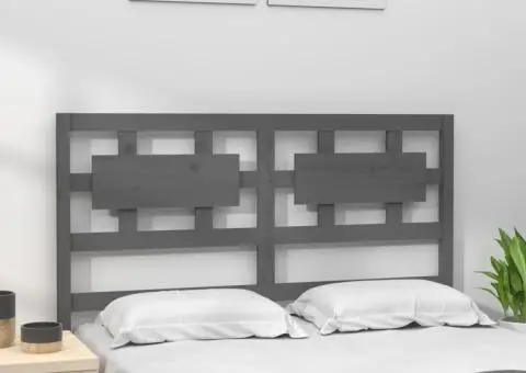 Tăblie de pat, gri, 165,5x4x100 cm, lemn masiv de pin - 3/5