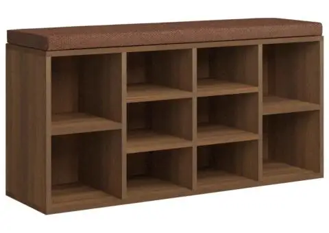 Bancă pentru pantofi stejar maro 103x30x48 cm lemn prelucrat - 2/5