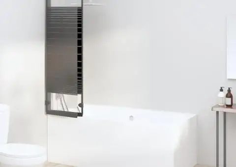 Cabină de duș pliabilă, 3 panouri, negru, 130x130 cm, ESG - 3/5