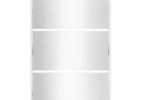 Pantofar cu oglindă, 3 niveluri, Alb extralucios, 63x17x102,5cm - 4/5