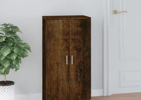 Pantofar, stejar fumuriu, 55x35x108 cm, lemn prelucrat - 1/5