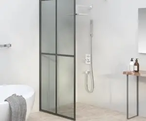 vidaXL Paravan duș walk-in, 90x195 cm, sticlă securizată închisă