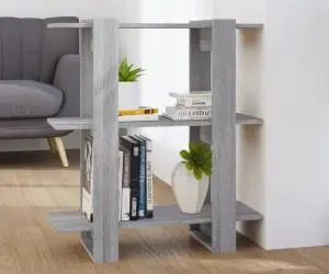 vidaXL Bibliotecă/Separator cameră, gri sonoma, 80x30x87 cm