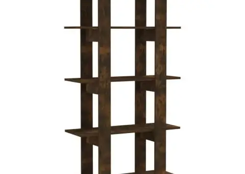 Bibliotecă/Separator stejar fumuriu 80x30x160 cm lemn prelucrat - 2/5