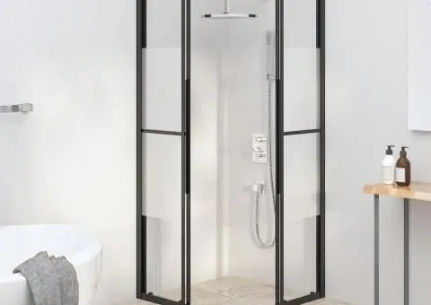 Cabină de duș, negru, 70x70x180 cm, ESG semi-mată - 3/5