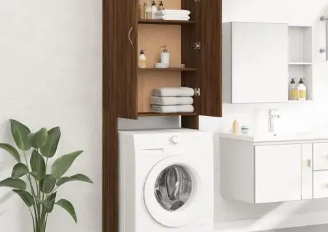 Dulap mașină de spălat, stejar maro, 64x25,5x190 cm - 3/5