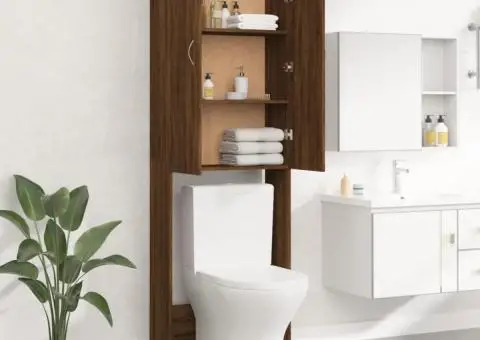 Dulap mașină de spălat, stejar maro, 64x25,5x190 cm - 4/5