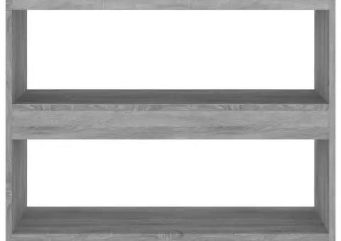 Bibliotecă/Separator cameră, gri sonoma, 80x30x72 cm, PAL - 3/5