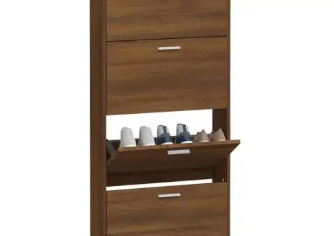 Pantofar, stejar maro, 59x17x150 cm, lemn compozit - 4/5