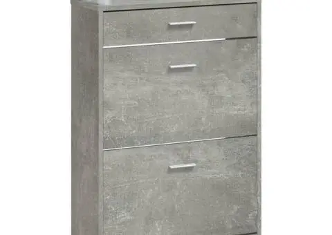 Pantofar, gri beton, 63x24x104 cm, lemn prelucrat - 5/5