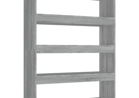 Bibliotecă/Separator cameră, gri sonoma, 100x30x135 cm - 2/5