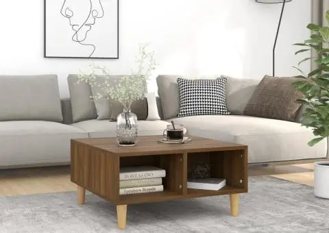 Masă de cafea, stejar maro, 60x60x30 cm, lemn prelucrat - 1/5