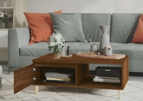 Masă de cafea, stejar maro, 90x60x35 cm, lemn compozit - 3/5