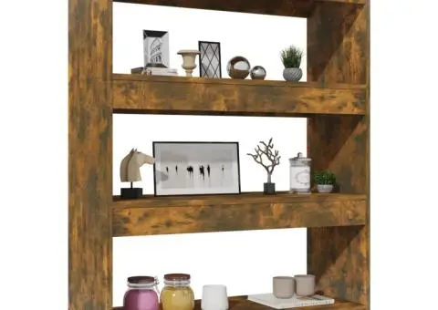 Bibliotecă/Separator cameră, stejar, 80x30x103cm, lemn compozit - 5/5