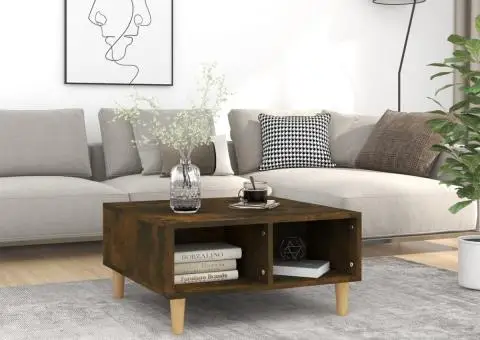 Masă de cafea, stejar fumuriu, 60x60x30 cm, lemn prelucrat - 1/5